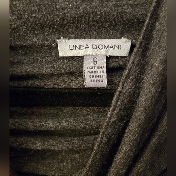 Linea Domani Charcoal Long-Sleeve Knee-Length Dress - Picture 4 of 5